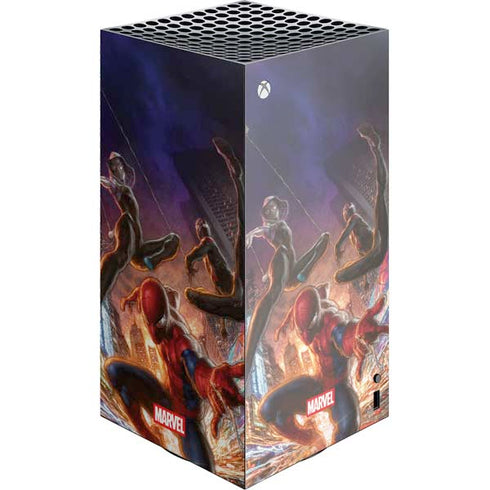 Marvel Spiderman Group Wall XBox Series X Digital Edition Console Skin