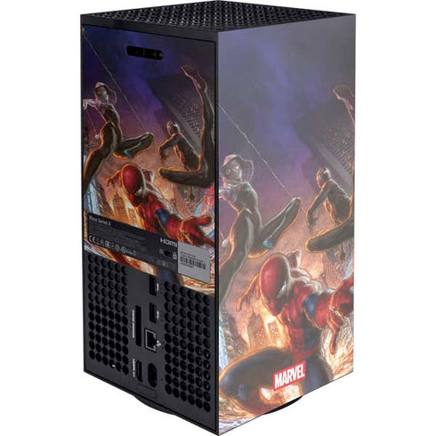Marvel Spiderman Group Wall XBox Series X Digital Edition Console Skin