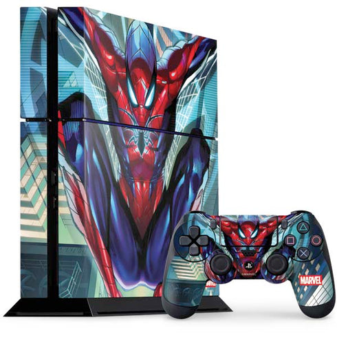 Marvel Spiderman Spiderman Armor MK IV PS4 Console and Controller Bundle Skin