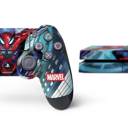 Marvel Spiderman Spiderman Armor MK IV PS4 Console and Controller Bundle Skin