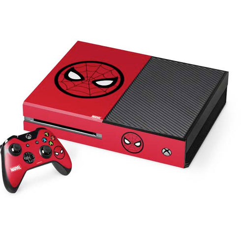 Marvel Spiderman Spiderman Emblem Xbox One Console and Controller Bundle Skin