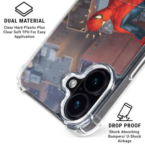 Marvel Spiderman Spidey Sense iPhone 16 Plus Clear Case