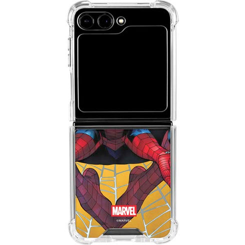 Marvel Spiderman Web Shooting Galaxy Z Flip5 5G Clear Case