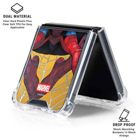Marvel Spiderman Web Shooting Galaxy Z Flip6 Clear Case