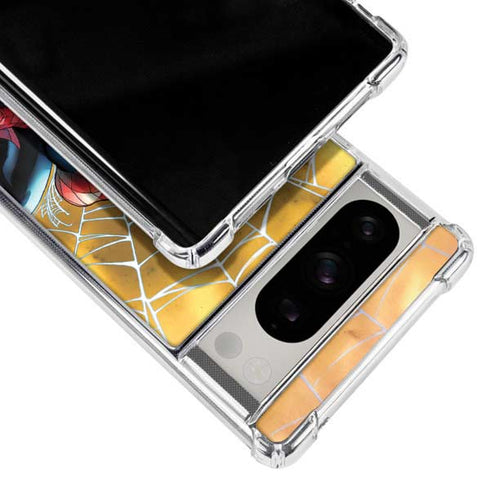 Marvel Spiderman Web Shooting Google Pixel 8 Pro Clear Case