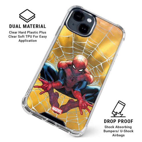 Marvel Spiderman Web Shooting iPhone 15 Plus Clear Case
