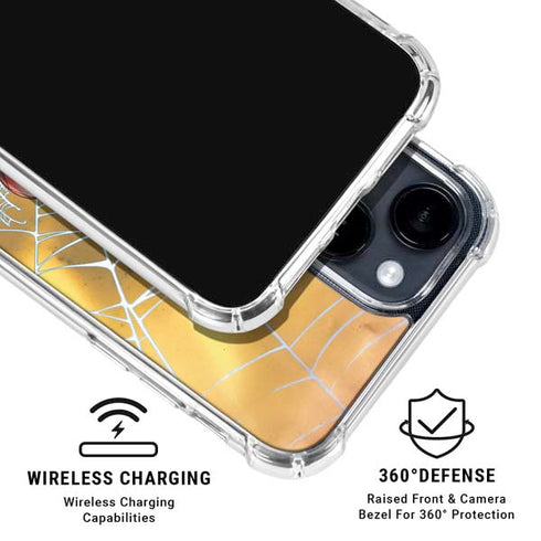 Marvel Spiderman Web Shooting iPhone 15 Plus Clear Case