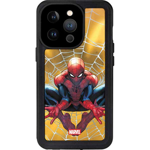 Marvel Spiderman Web Shooting iPhone 15 Pro Waterproof Case