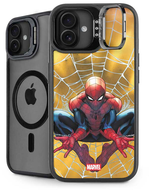 Marvel Spiderman Web Shooting iPhone 16 Kickstand Case