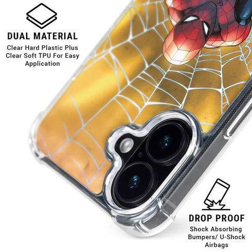 Marvel Spiderman Web Shooting iPhone 16 Plus Clear Case