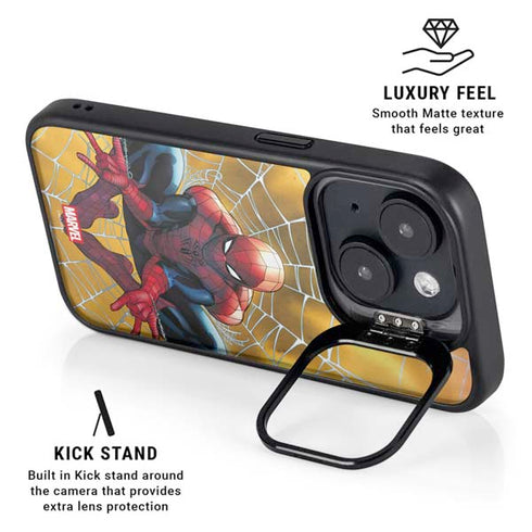 Marvel Spiderman Web Shooting iPhone 16 Plus Kickstand Case