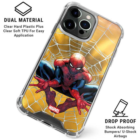 Marvel Spiderman Web Shooting iPhone 16 Pro Max Clear Case
