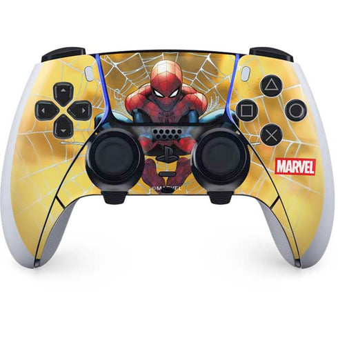 Marvel Spiderman Web Shooting PS5 DualSense Edge Pro Controller Skin