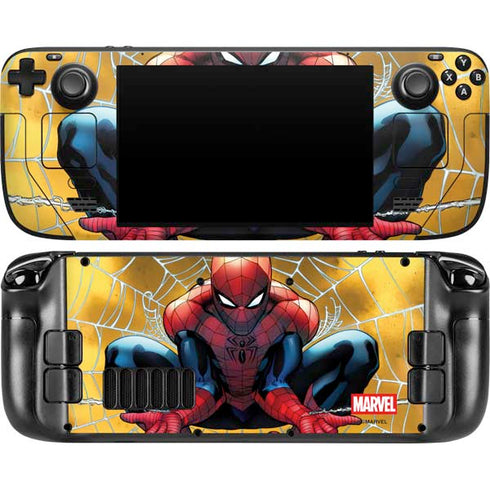 Marvel Spiderman Web Shooting Steam Deck Handheld Gaming Computer OLED Skin