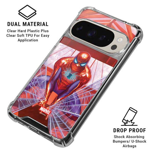 Marvel Spiderman Web Slinger Google Pixel 9 Pro XL Clear Case