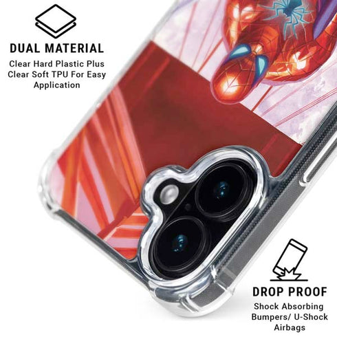 Marvel Spiderman Web Slinger iPhone 16 Plus Clear Case