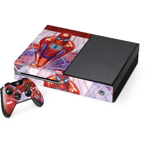 Marvel Spiderman Web Slinger Xbox One Console and Controller Bundle Skin