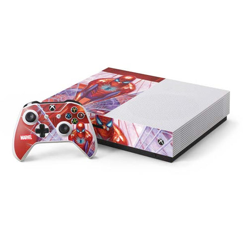 Marvel Spiderman Web Slinger Xbox One S Console and Controller Bundle Skin