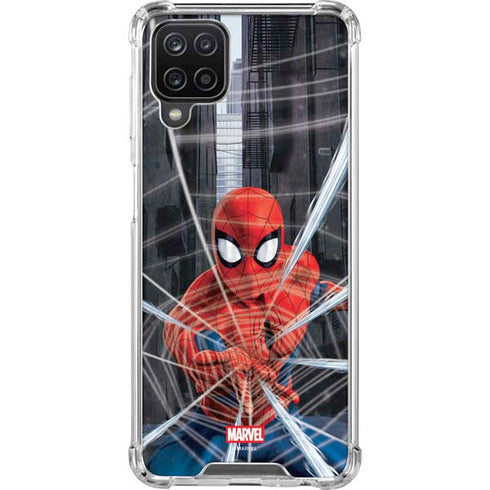 Marvel Spiderman Web Throw Galaxy A12 Clear Case