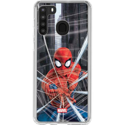 Marvel Spiderman Web Throw Galaxy A21 Clear Case