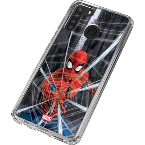 Marvel Spiderman Web Throw Galaxy A21 Clear Case