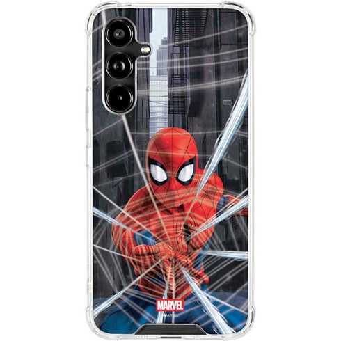 Marvel Spiderman Web Throw Galaxy A54 5G Clear Case