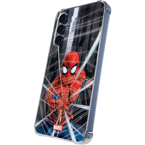 Marvel Spiderman Web Throw Galaxy A55 5G Clear Case