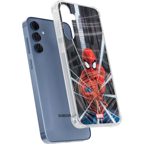 Marvel Spiderman Web Throw Galaxy A55 5G Clear Case