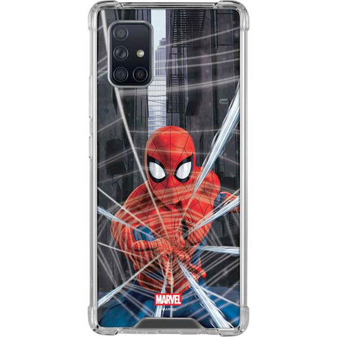 Marvel Spiderman Web Throw Galaxy A71 5G Clear Case