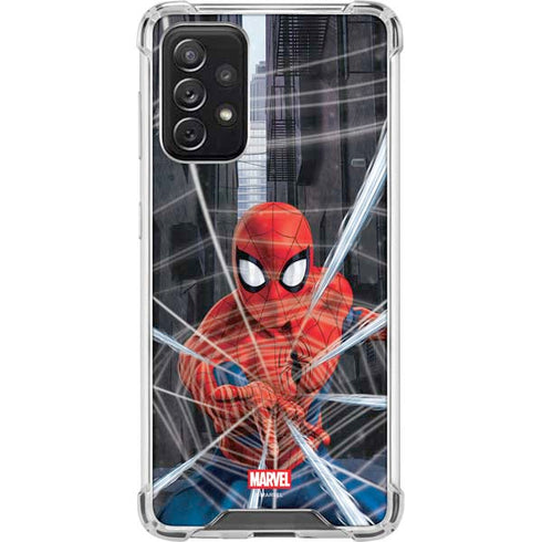 Marvel Spiderman Web Throw Galaxy A72 5G Clear Case