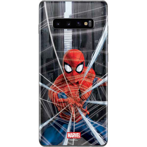 Marvel Spiderman Web Throw Galaxy S10 Plus Skin