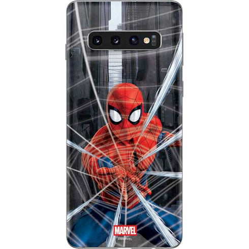 Marvel Spiderman Web Throw Galaxy S10 Skin