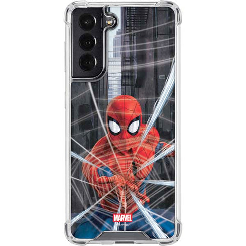 Marvel Spiderman Web Throw Galaxy S22 Clear Case