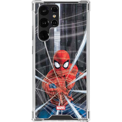 Marvel Spiderman Web Throw Galaxy S22 Ultra Clear Case