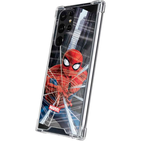 Marvel Spiderman Web Throw Galaxy S22 Ultra Clear Case