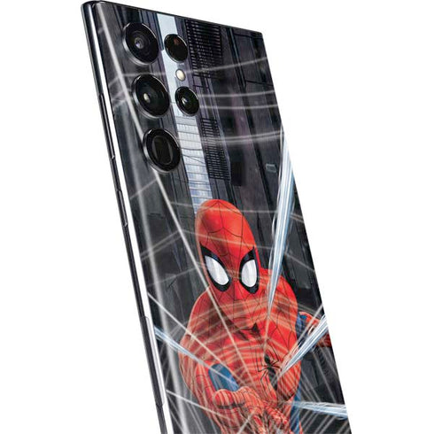 Marvel Spiderman Web Throw Galaxy S22 Ultra Skin