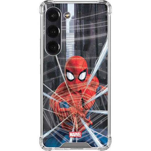 Marvel Spiderman Web Throw Galaxy S23 Clear Case
