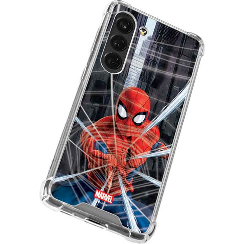 Marvel Spiderman Web Throw Galaxy S23 Clear Case