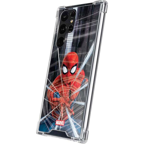 Marvel Spiderman Web Throw Galaxy S23 Ultra Clear Case