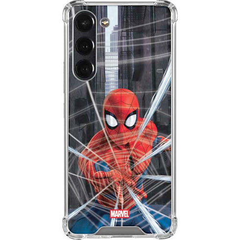 Marvel Spiderman Web Throw Galaxy S24 FE Clear Case