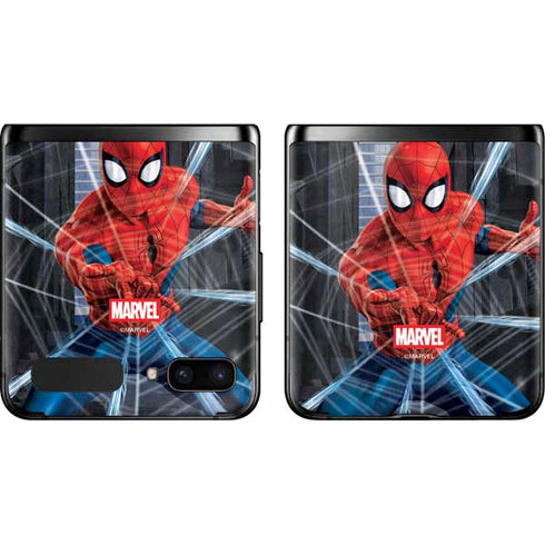 Marvel Spiderman Web Throw Galaxy Z Flip Skin