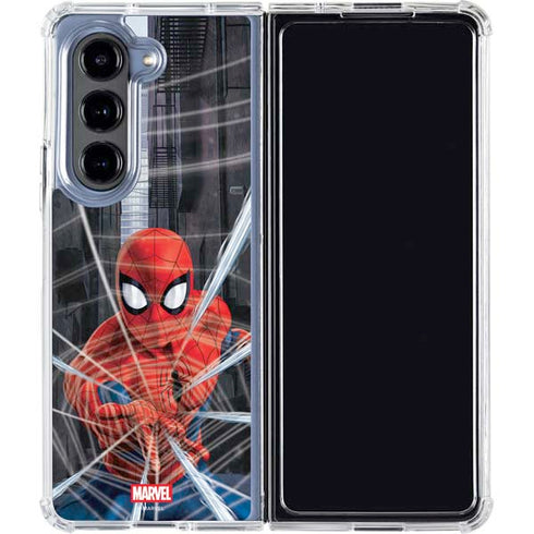 Marvel Spiderman Web Throw Galaxy Z Fold5 5G Clear Case