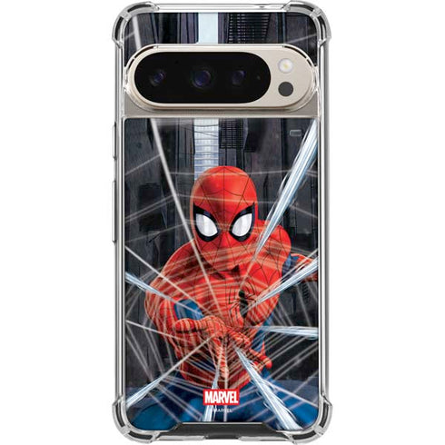 Marvel Spiderman Web Throw Google Pixel 9 Pro XL Clear Case
