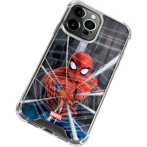 Marvel Spiderman Web Throw iPhone 13 Pro Clear Case