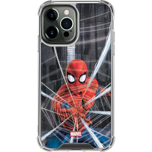 Marvel Spiderman Web Throw iPhone 13 Pro Max Clear Case