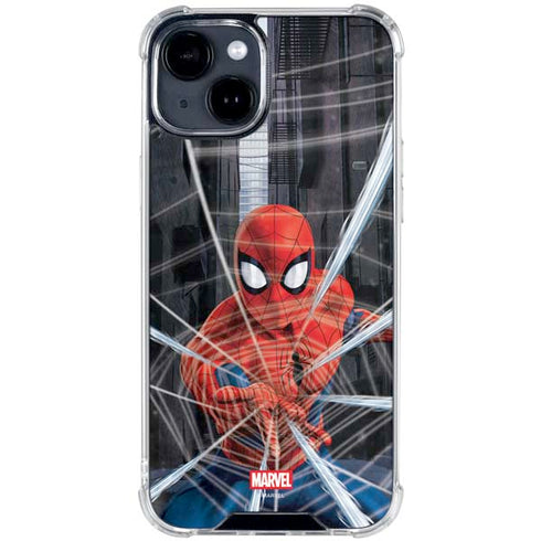 Marvel Spiderman Web Throw iPhone 15 Plus Clear Case