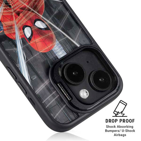 Marvel Spiderman Web Throw iPhone 15 Plus Kickstand Case