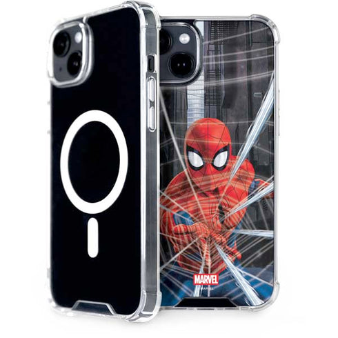 Marvel Spiderman Web Throw iPhone 15 Plus MagSafe Case