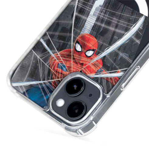 Marvel Spiderman Web Throw iPhone 15 Plus MagSafe Case