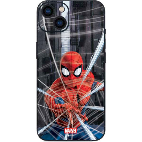 Marvel Spiderman Web Throw iPhone 15 Plus Skin